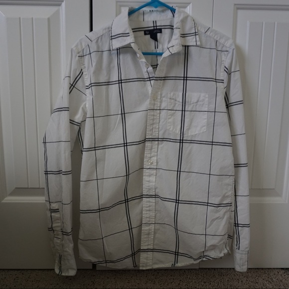 Gap Black and White Plaid Button Up - Picture 1 of 4